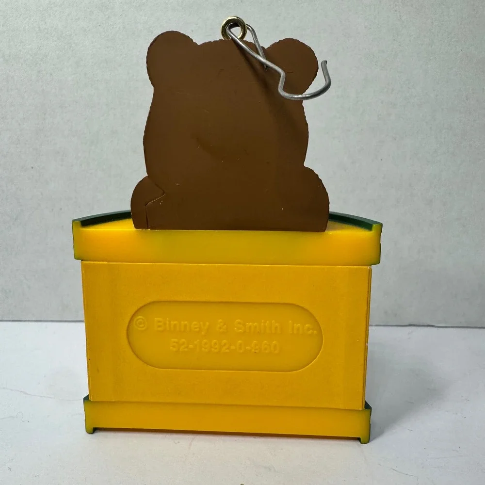 Vintage 1992 Crayola Crayon Box Bear Christmas Ornament Binney & Smith 3.25